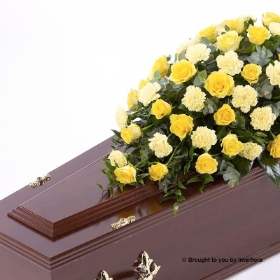 Rose and Carnation Casket Spray Yellow