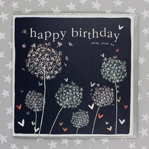 With Love Navy Birthday Card