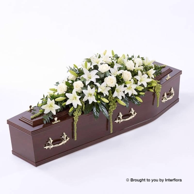 Lily and Rose Casket Spray White