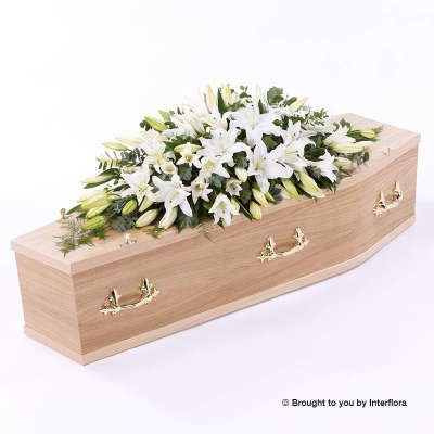 White Lily Casket Spray