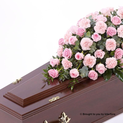 Rose and Carnation Casket Spray Pink