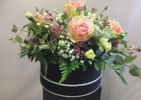 Pretty Pink Hat Box Arrangement