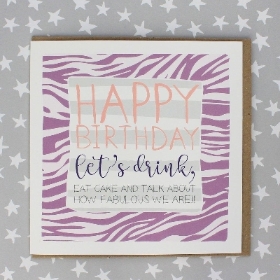 Zebra Print Birthday Card
