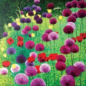Alliums and Poppies Card