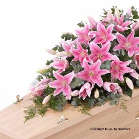 Pink Lily Casket Spray