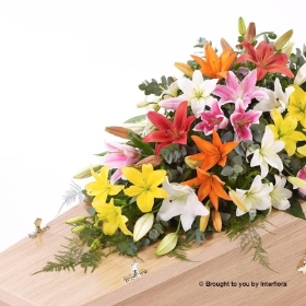 Vibrant Lily Casket Spray