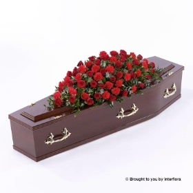 Rose and Carnation Casket Spray Red